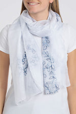 צעיף רקמת עלים