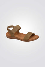 סנדלי נוחות רצועת גומי בצבע חום