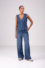 ג'ינס גזרה מתרחבת בצבע INDIGO