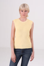 גופיית סריג ללא שרוולים לנשים