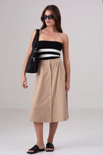 סריג סטרפלס פסים לנשים