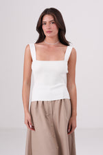 גופיית סריג עם כתפיות ריב לנשים