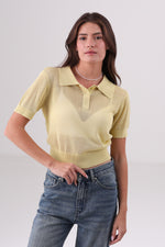 חולצת סריג פולו לנשים