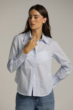 חולצה מכופתרת בטקסטורת פסים | קנת קול