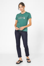 טישירט הדפס לוגו בצבע ירוק