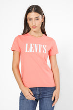 טישירט עם לוגו בצבע אפרסק