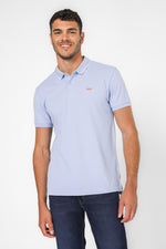 חולצה פולו עם לוגו בצבע תכלת