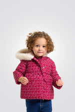 מעיל עם הדפס פרחים בצבע ורוד