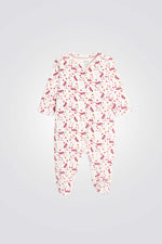 אוברול פיג'מה פרחוני לתינוקות