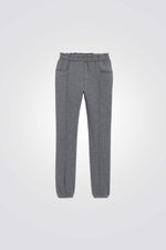 מכנסי טרנינג לילדות בצבע אפור