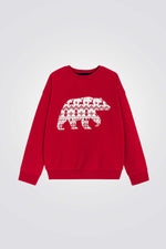 סווטשירט לילדים בצבע אדום עם הדפס דב