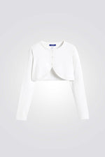 קרדיגן לילדות בצבע לבן