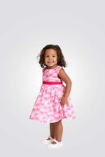 שמלה פרחונית בצבע ורוד לתינוקות