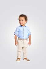 חולצה מכופתרת לתינוקות בצבע תכלת