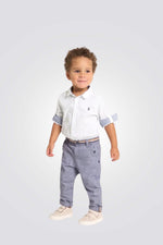 חולצה מכופתרת לתינוקות בצבע לבן