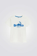 טישירט לילדים בצבע לבן עם הדפס דינוזאור