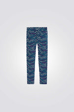 מכנסי טייץ ספורטיביים לילדות בצבע סגול עם הדפס צבעוני