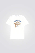 טישירט לילדים בצבע לבן עם הדפס כריש