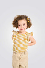 טישירט לתינוקות בצבע צהוב עם פסים