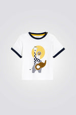 טישירט לתינוקות בצבע לבן עם הדפס חיות