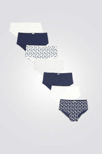 סט 7 תחתוני בוקסר לילדות הדפס כחול