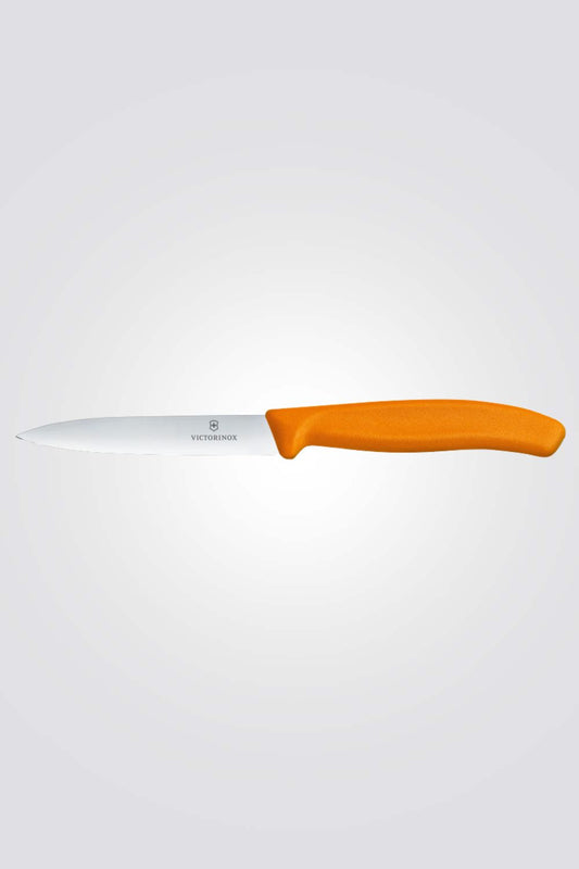 סכין ירקות שוויצרית להב שפיץ חלק כתום
