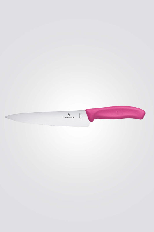 סכין שף עם ידית בצבע ורוד
