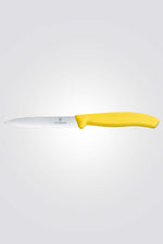 סכין ירקות שוויצרית להב שפיץ חלק צהוב