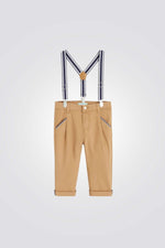 מכנסיים לתינוקות בצבע חום עם שלייקס