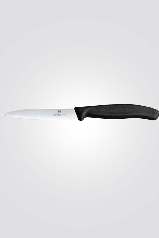 סכין ירקות שוויצרית להב שפיץ חלק שחור