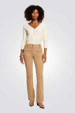 חולצת סריג עם לנשים עם צווארון V | מורגן