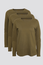 מארז שלישיית גופיות נשים ירוק זית