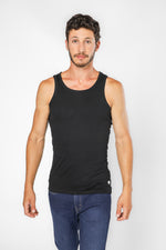 מארז זוג גופיות ריב בצבע שחור לגברים