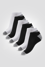 מארז חמישיית גרבי פוטיס לנוער בצבע אפור לבן ושחור מידות 35-40