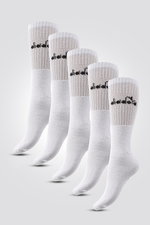 מארז חמישיית גרבי ספורט לגברים בצבע לבן