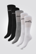 מארז חמישיית גרבי ספורט לגברים בצבע שחור אפור ולבן מידות 41-47