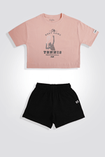 חליפה לילדות בצבע ורוד ושחור - MASHBIR//365