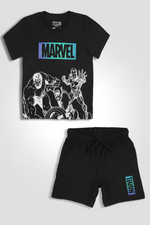סט פיג'מה שחורה מארוול חולצה ומכנס