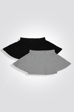 מארז 2 מכנסי חצאית בצבעים שחור ואפור