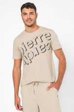 סט קצר מבד פרנץ’ טרי PIERRE CARDIN בצבע בז'