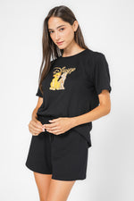 סט פיג’מה קצרה LION KING בצבע שחור
