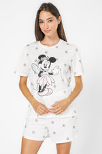 סט פיג’מה קצרה MINNIE WHITE