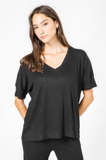 סט פיג’מה דקה בצבע שחור