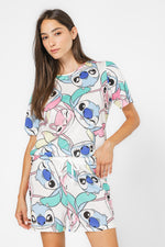 סט פיג’מה קצרה מנצנצת STITCH