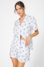 סט פיג’מה מכופתרת מבד אריג DAISY