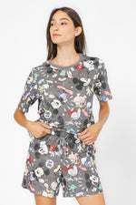 סט פיג’מה קצרה MICKEY אפורה