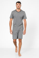 סט פיג’מה קצרה MODAL בצבע אפור