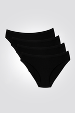 רביעיית תחתוני היי לג SEAMLESS בצבע שחור