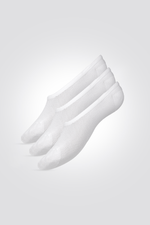 שלישיית גרבי עקב ללא תפר בצבע לבן