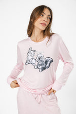 סט פיג’מה ארוכה דקה בהדפס סנאי